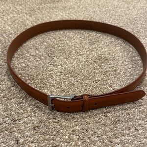 Jos. A. Bank Tan Leather Belt with Silver Buckle